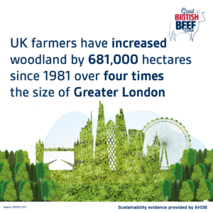 UK farmers have increased woodland by 681,000 hectares since 1981 - over four times the size of Greater London